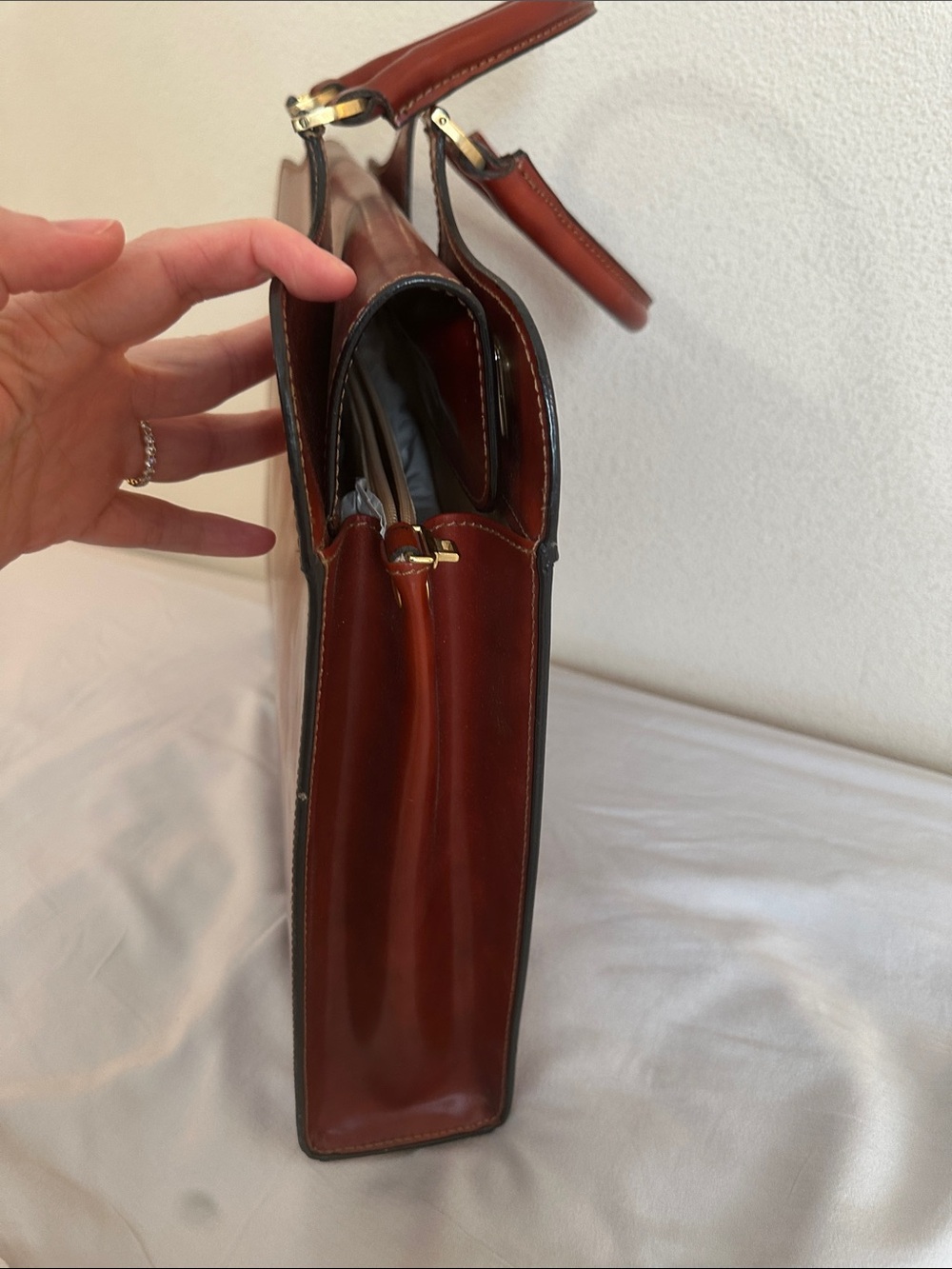 Pratesi 1948 Brown Leather Tote - Classic Carryall - Picture 3 of 11